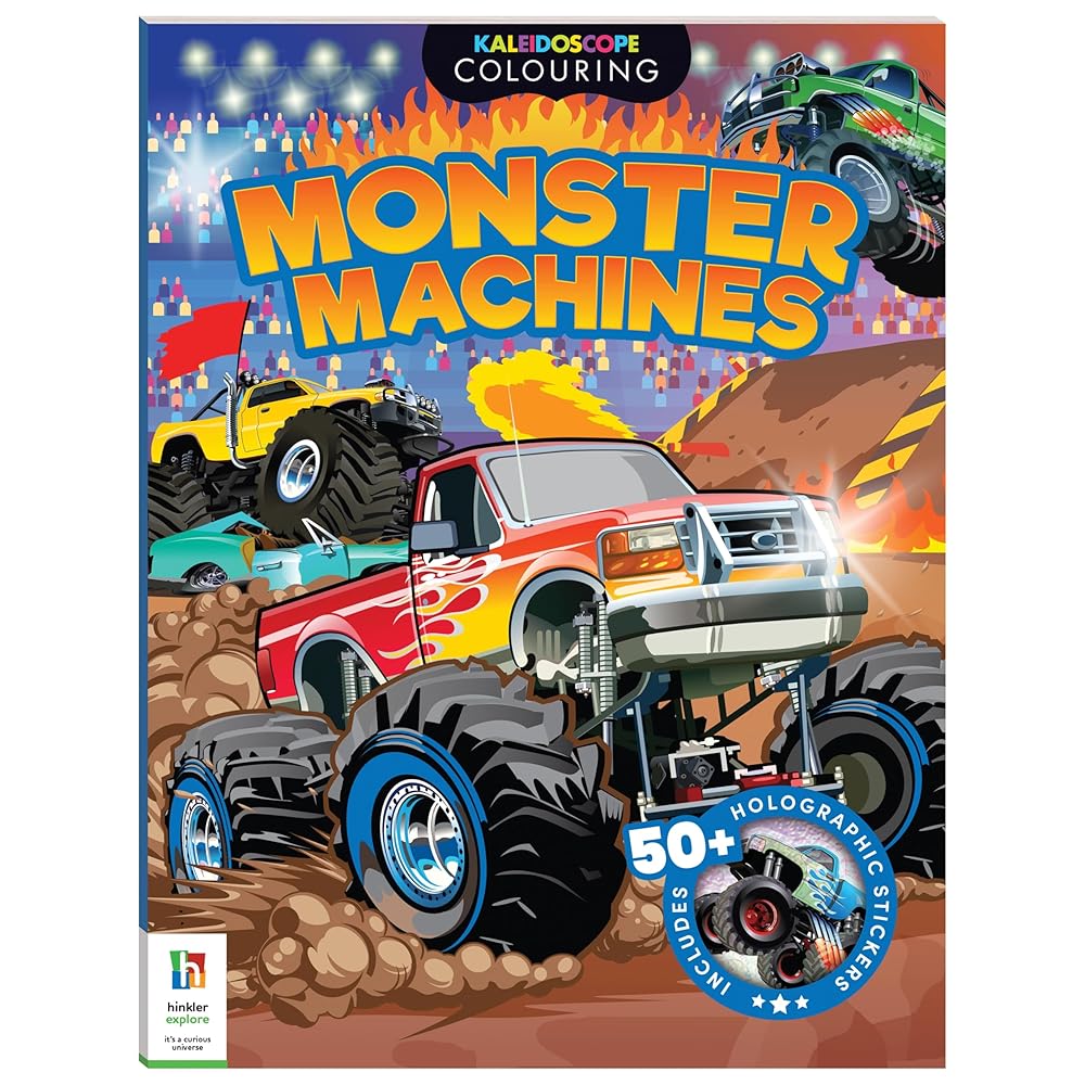 Kaleidoscope Sticker Colouring Monster Trucks cover image