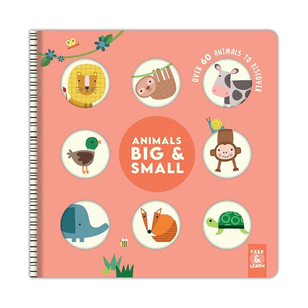 Animals Big & Small: Over 60 Animals to Discover (Happy Fox Books) Lions, Monkeys, Cows, Dogs, Whales, and More, for Preschoolers and Toddlers - Sturdy, Educational Board Book with Safe Rounded Edges cover image