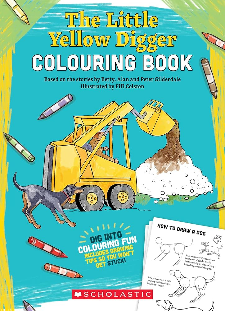 The Little Yellow Digger Colouring Book cover image