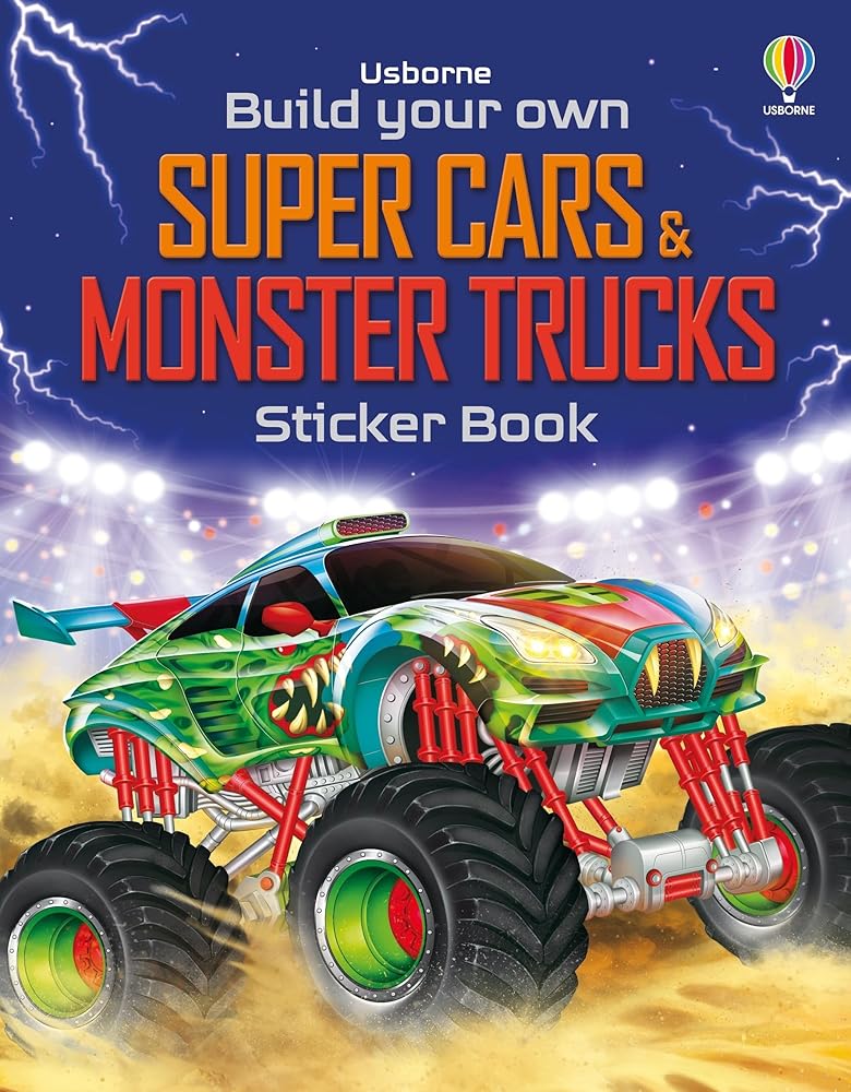 Build Your Own Super Cars & Monster Trucks Sticker Book cover image